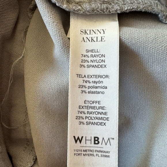 WHBM gray pants stretch skinny ankle Size medium - Picture 8 of 9
